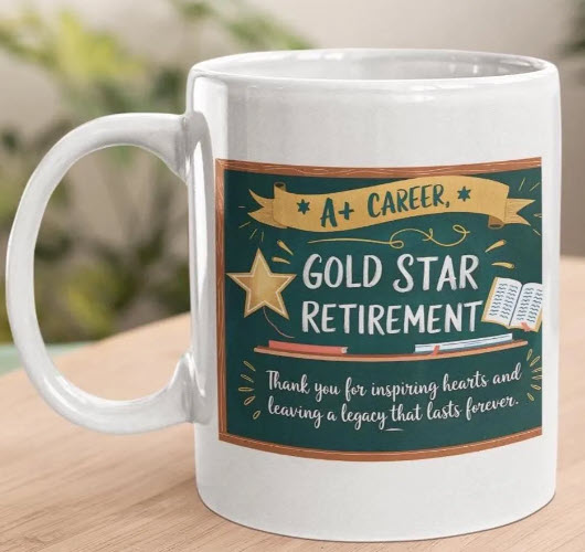 retirement gift for teacher. Work completed